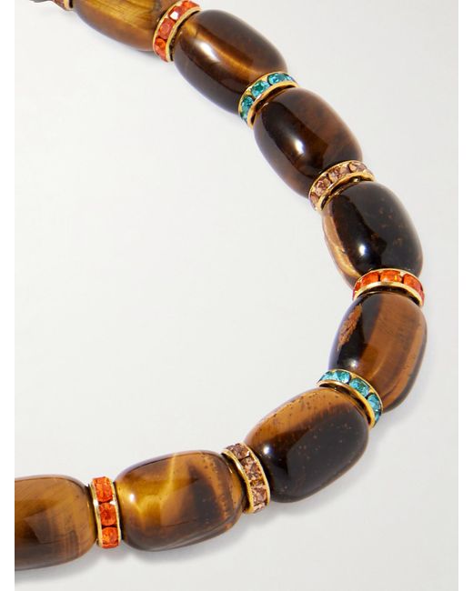 Julietta Brown Donna-Tone Tiger's Eye And Crystal Necklace