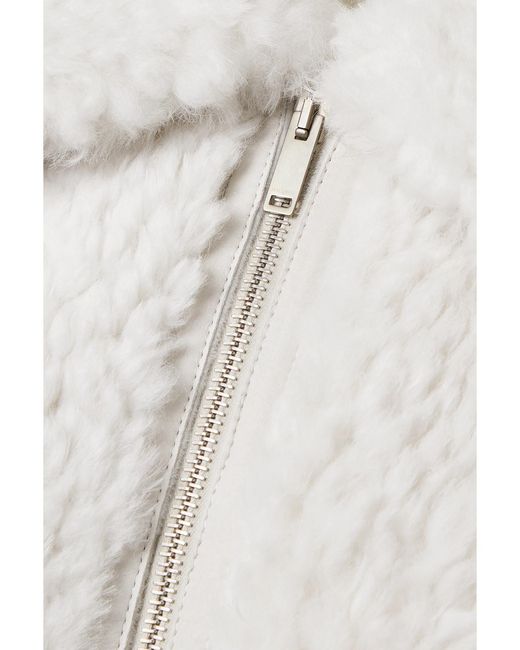 Halfboy White Cropped Shearling Jacket