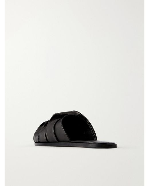 J.W. Anderson Black Coil Leather Slides