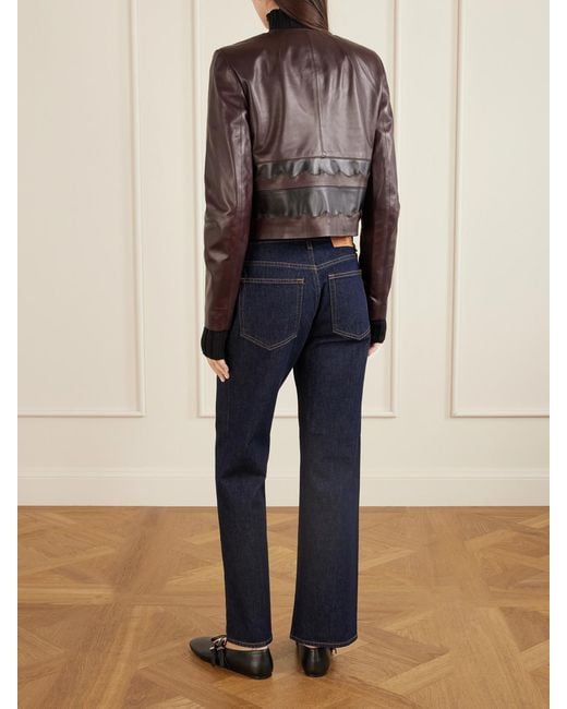 Ulla Johnson Brown Callisto Paneled Leather Jacket