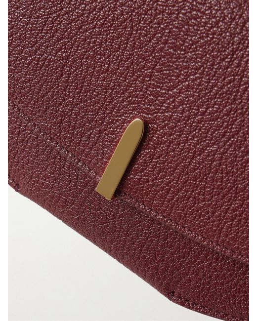 SAVETTE Red Florence Clutch Aus Strukturiertem Leder