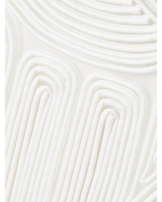 Jonathan Simkhai White Darby Midikleid Aus Tüll Mit Fransen Und Applikationen