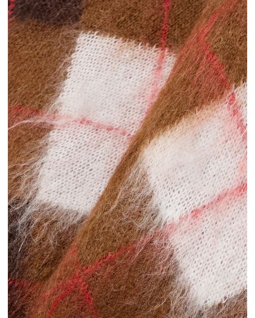RÙADH Brown The Blane Verkürzter Cardigan Aus Einer Mohairmischung Mit Argyle-Muster