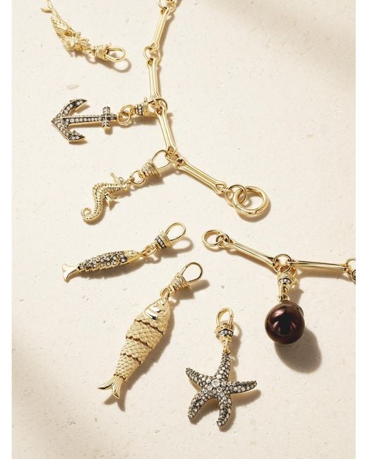 Lucy Delius Natural Show Your Bones 14-Karat Rhodium-Plated, Diamonds And Pearl Necklace