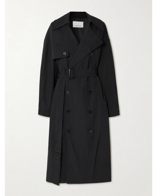 Trench-Coat Oversize À Double Boutonnage En Gabardine Mavis Frankie Shop en coloris Black