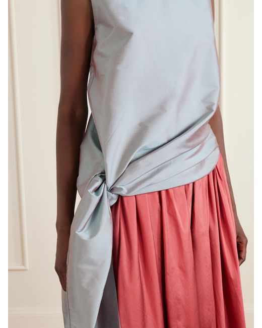 Abadia White Knotted Faille Top
