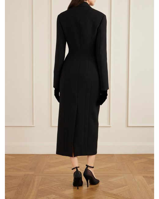 Alaïa Black Wool-Blend Long Coat