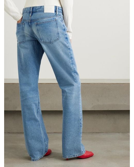 St. Agni Blue Outland Denim 90S Low-Rise Straight-Leg Organic Jeans