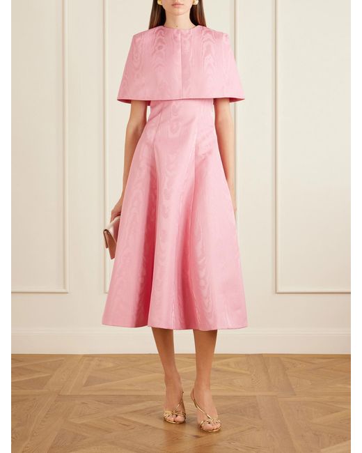 Emilia Wickstead Pink Virginie Moiré Cape
