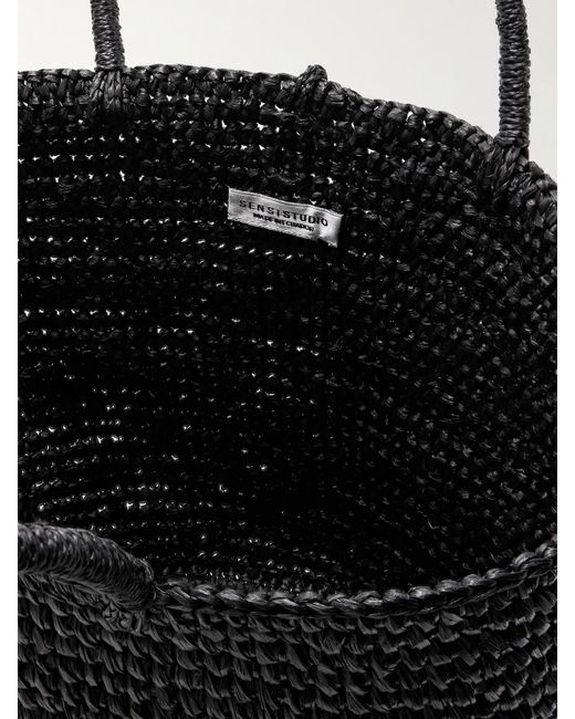 Sensi Studio Black Large Straw Tote