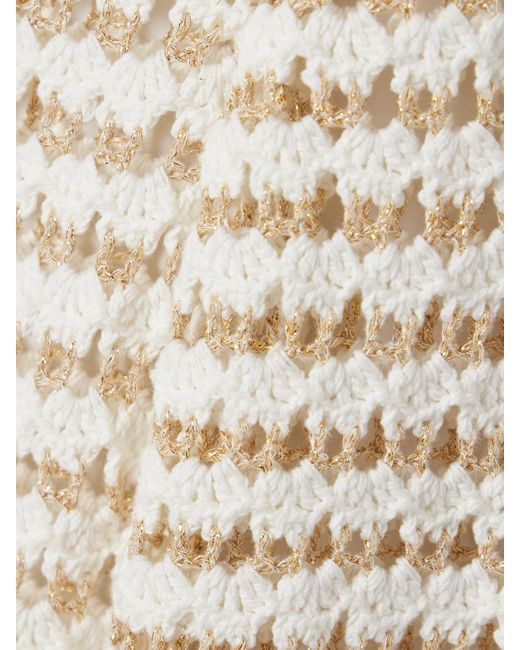 Zimmermann Natural Tallow Midikleid Aus Einer Gehäkelten Baumwollmischung
