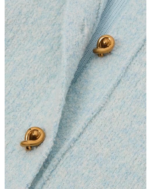 Bottega Veneta Blue Wool-Blend Bouclé Cardigan