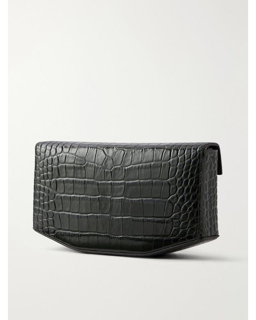 Totême Black Clip Croc-Effect Leather Shoulder Bag