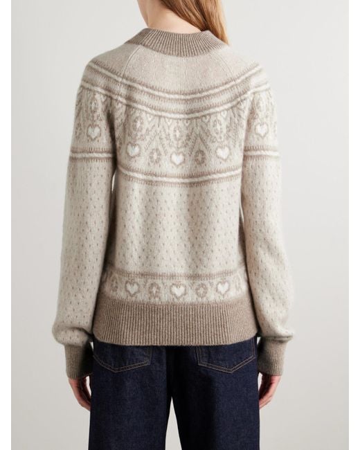 Khaite Natural Guy Fair Isle Cashmere Sweater