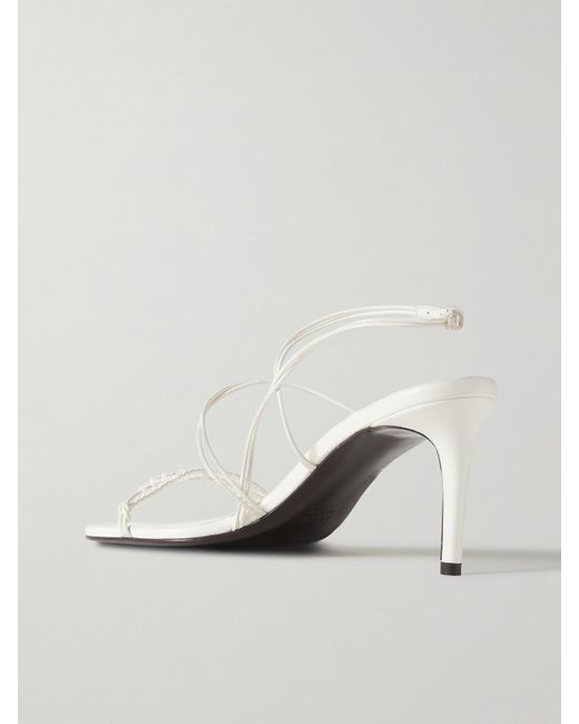 Sandales En Cuir À Perles Loop Khaite en coloris White