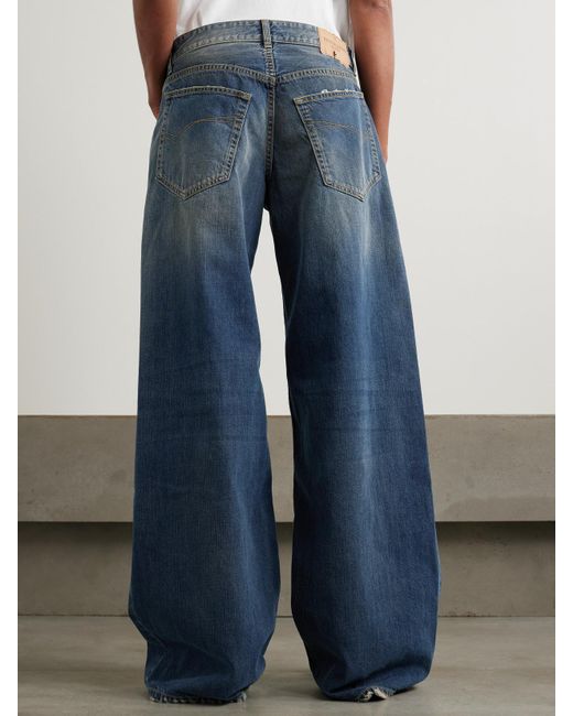 Balenciaga Blue Mid-Rise Wide-Leg Jeans