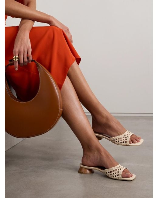 Staud Natural Simone Mules Aus Geflochtenem Leder
