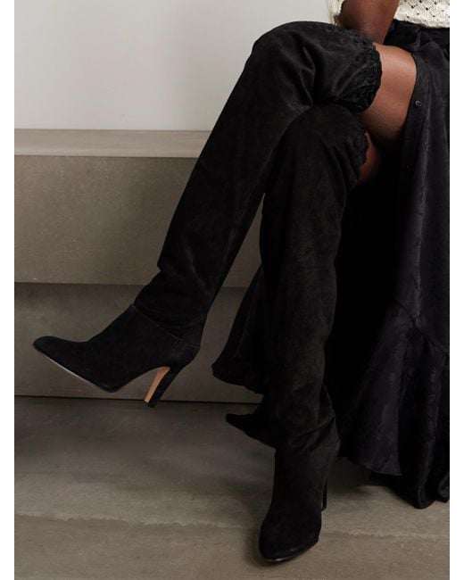Chloé Black Eve Suede Over-The-Knee Boots