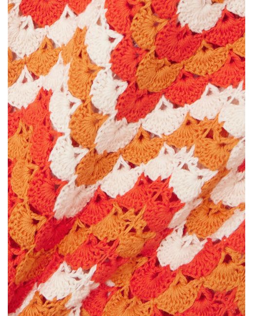 Escvdo White Marea Maxikleid Aus Gehäkelter Baumwolle