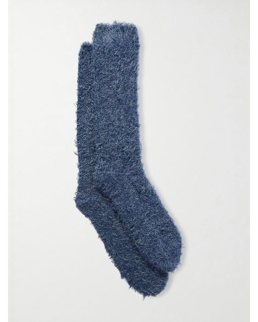 The Elder Statesman Blue Socken Aus Einer Woll-Seidenmischung