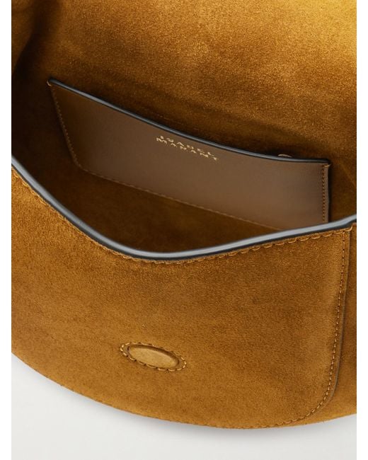 Isabel Marant Brown Altay Small Leather-Trimmed Suede Shoulder Bag