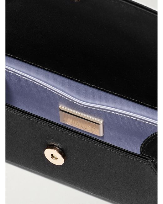 Judith Leiber Black Taylor Clutch Aus Satin Mit Kristallen