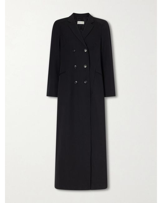 Dries Van Noten Black Ronna Double-Breasted Wool Coat
