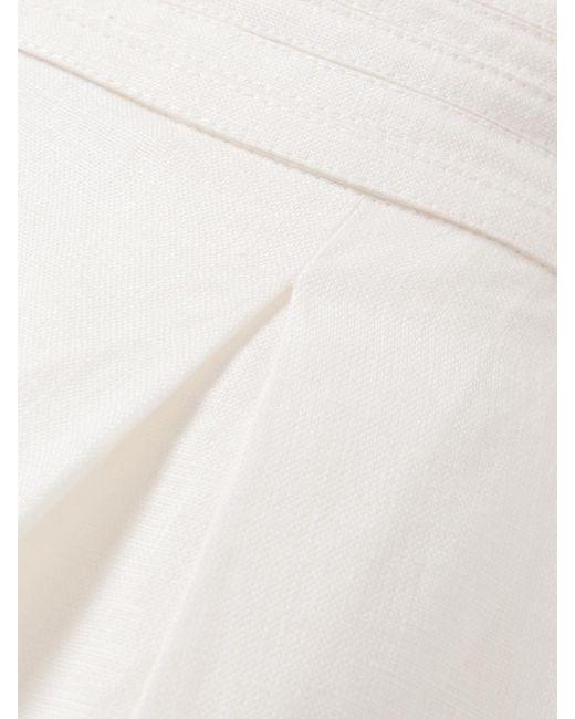 ANDRES OTALORA White Kushi Pleated Linen Wide-Leg Pants
