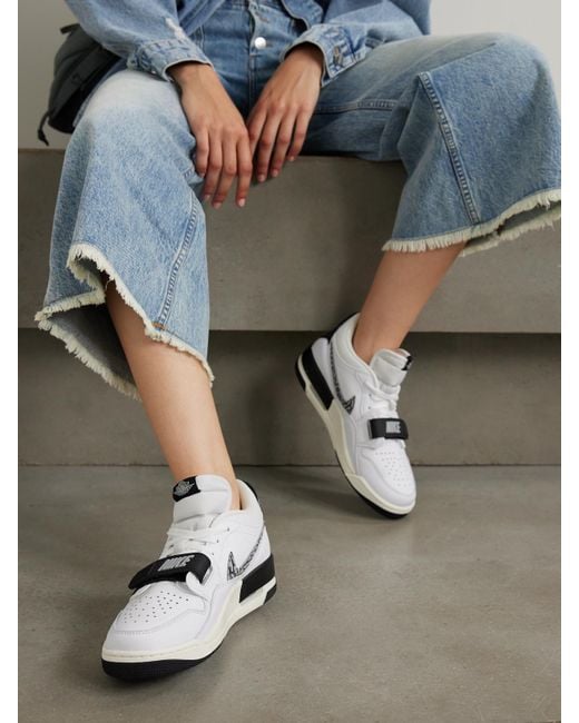 Nike White Air Jordan Legacy 312 Low Printed Leather, Suede And Rubber Sneakers