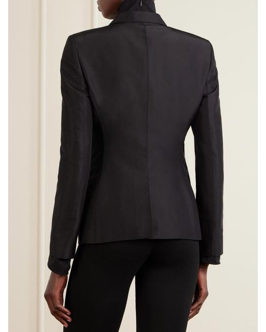 Gucci Black Silk-Satin Blazer