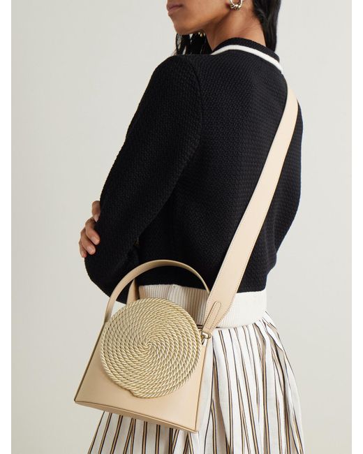D'Estree Natural Gunther Tote Aus Leder Mit Besatz Aus Raffiabast