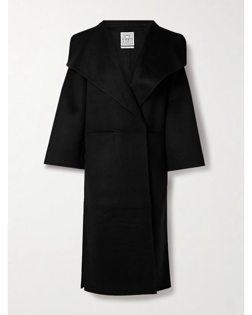 Manteau En Laine Et Cachemire Mélangés Signature Totême  en coloris Black