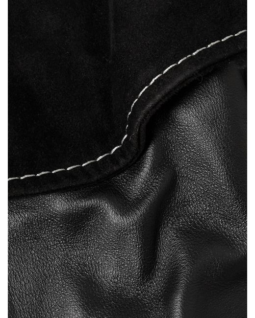 J.W. Anderson Black Wattierte Bomberjacke Aus Veloursleder Und Leder