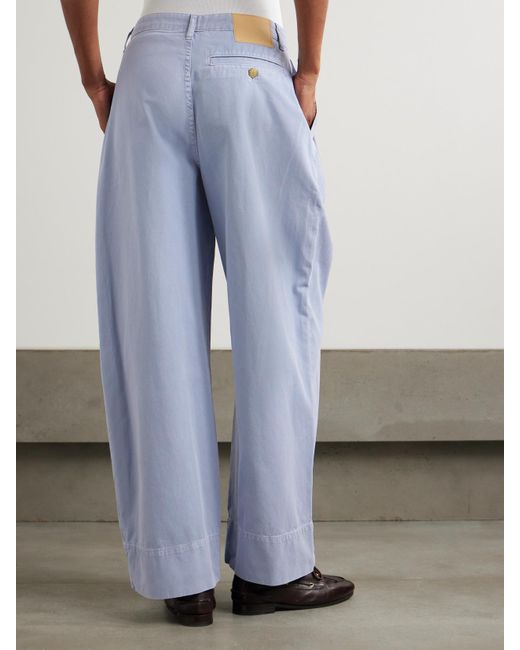 B Sides Blue Martin Barrel-Hose Aus Baumwoll-Twill Mit Bundfalten