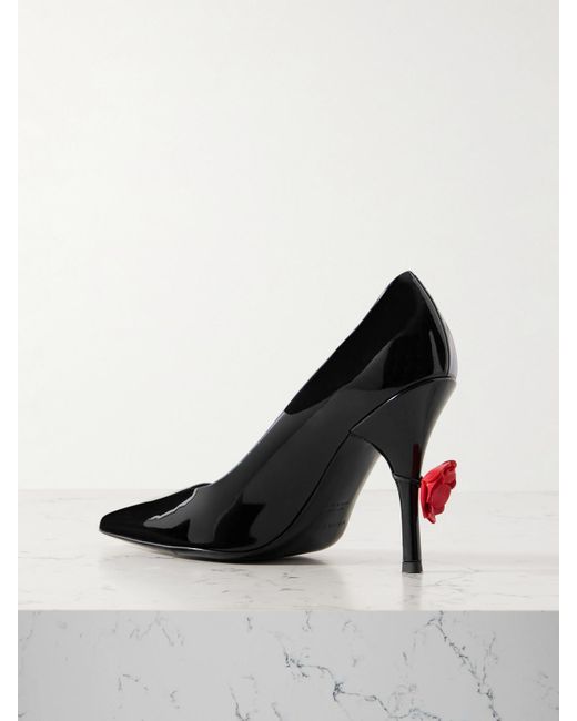 Magda Butrym Black Pumps Aus Lackleder Mit Applikationen