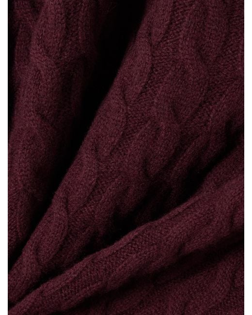 AMI Purple Matis Cable-Knit Wool And Cashmere-Blend Sweater