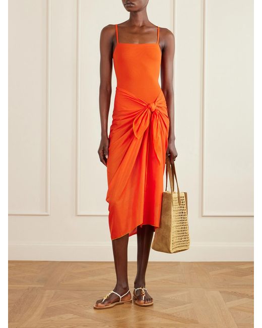 Eres Orange Cabine Cotton-Voile Pareo