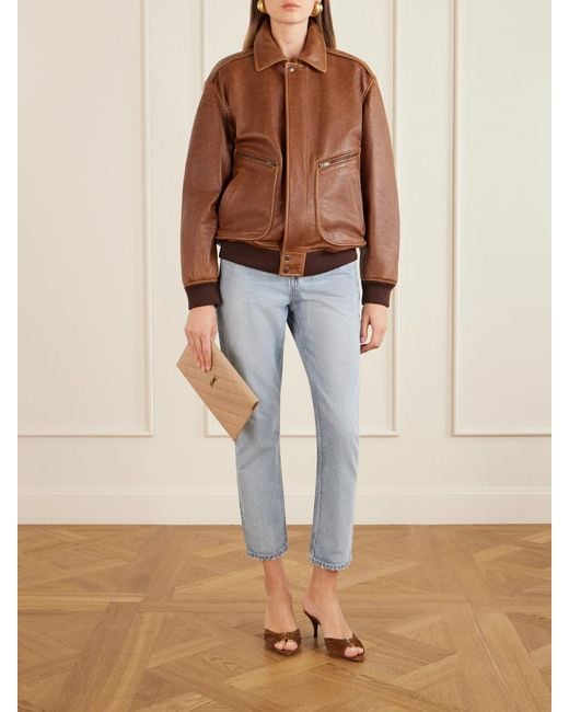 Saint Laurent Natural Paris Matelassé Leather Pouch