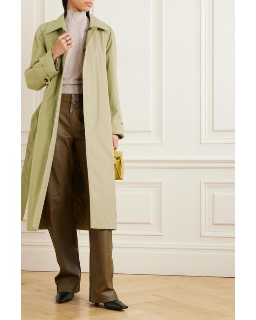 Burberry Appliquéd Belted Checked Cotton-gabardine Trench Coat in Yellow |  Lyst UK