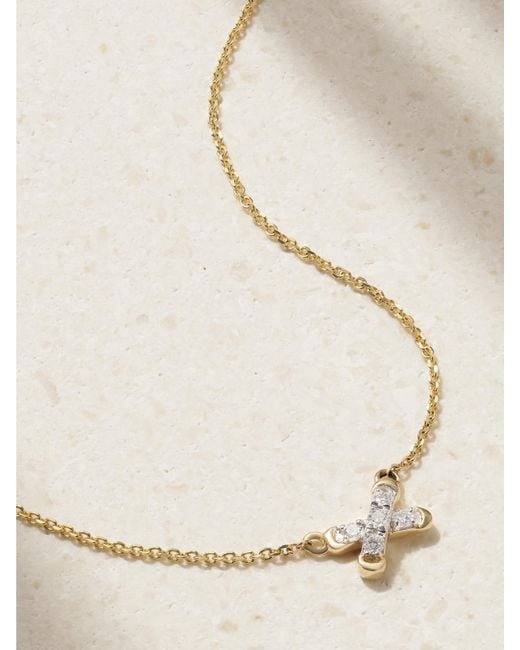 Collier En Or 14 Carats (585/1000) Et Diamants Cross Stitch STONE AND STRAND en coloris Natural