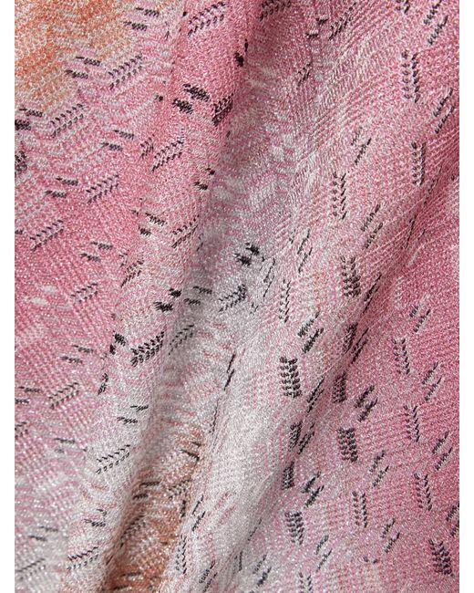 Missoni Pink Neckholder-Maxikleid Aus Metallic-Häkelstrick