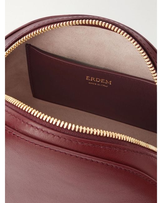 Erdem Red Flora Leather Shoulder Bag