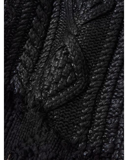 Pull Sans Manches En Coton Enduit À Mailles Torsadées Effet Vieilli R13 en coloris Black