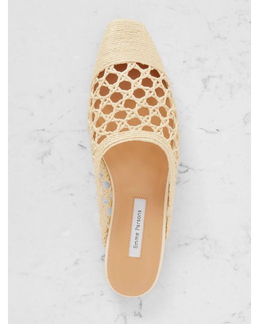 Emme Parsons Natural Woven Raffia Mules