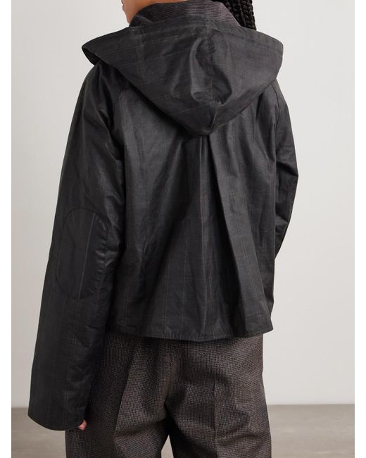Veste En Coton Biologique Ciré À Carreaux Et À Finitions En Velours Côtelé X Ganni Barbour en coloris Black