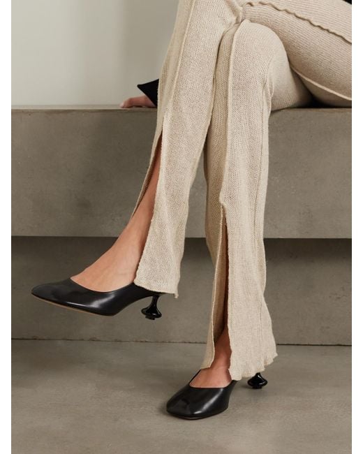 Loewe Black Petite Toy Pumps With A Darling Lacquered Heel