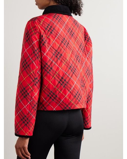 Burberry Red Quilted Cropped Jacket