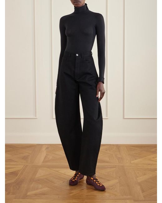 Alaïa Purple Suede-Trimmed Shell Ballet Flats