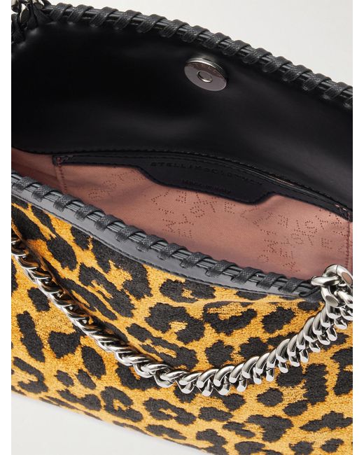 Sac À Main En Mailles Jacquard À Motif Léopard Falabella Mini Stella McCartney en coloris Black