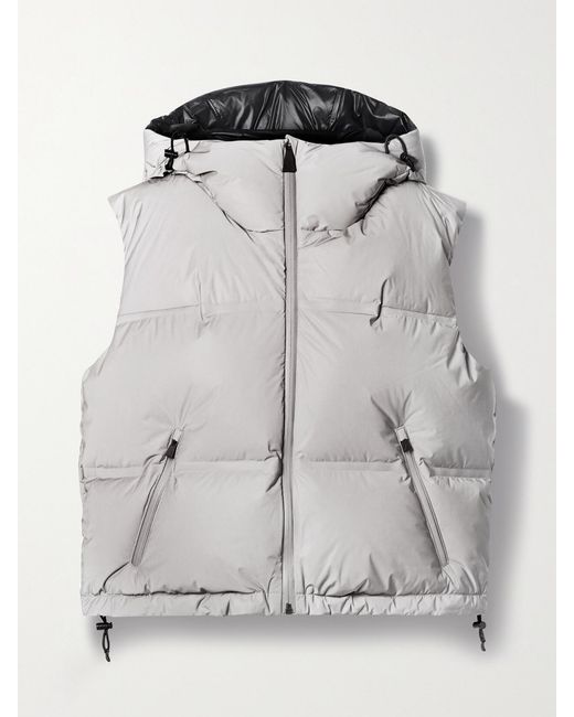 Aztech Mountain Gray Snowbird Cropped Quilted Shell Hooded Down Vest